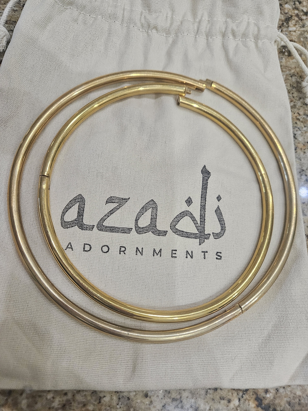 Azadi Metal Hoop Earring Set - Gold Tones